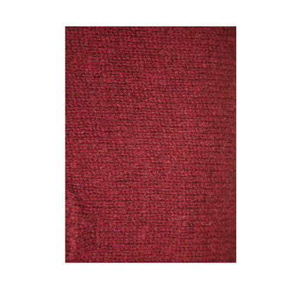 100% SHETLAND RAGG WOOL Half Zip Up Knit JUMPER Pullover Mens Sweater Knitted - Burgundy - L