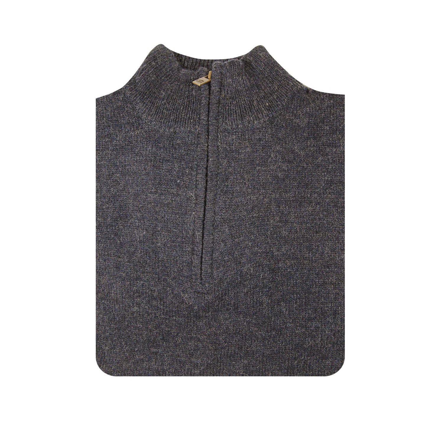 100% SHETLAND RAGG WOOL Half Zip Up Knit JUMPER Pullover Mens Sweater Knitted - Denim Blue (45) - 3XL - 4XL