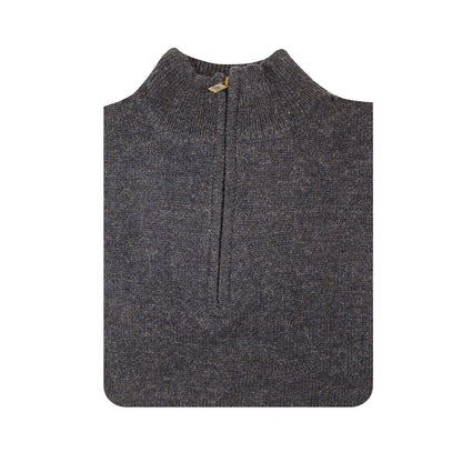 100% SHETLAND RAGG WOOL Half Zip Up Knit JUMPER Pullover Mens Sweater Knitted - Denim Blue (45) - 3XL - 4XL
