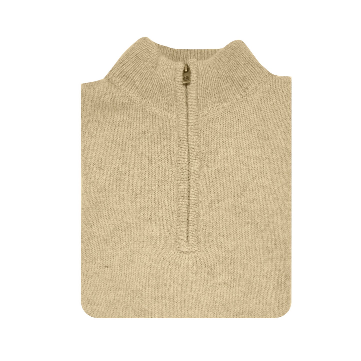 100% SHETLAND RAGG WOOL Half Zip Up Knit JUMPER Pullover Mens Sweater Knitted - Oat Marle - XXL