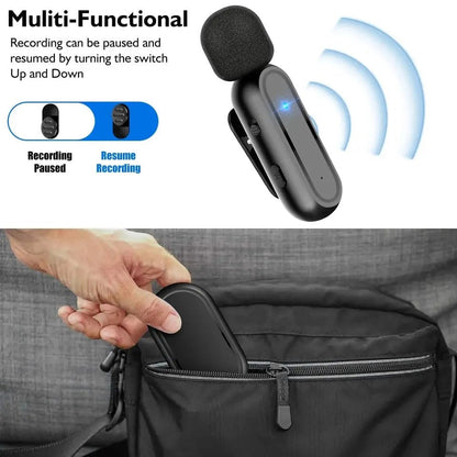 HRIDZ Wireless Lavalier Microphone fast connection Port Mic For Apple iPhone ipad Vlog Live Stream