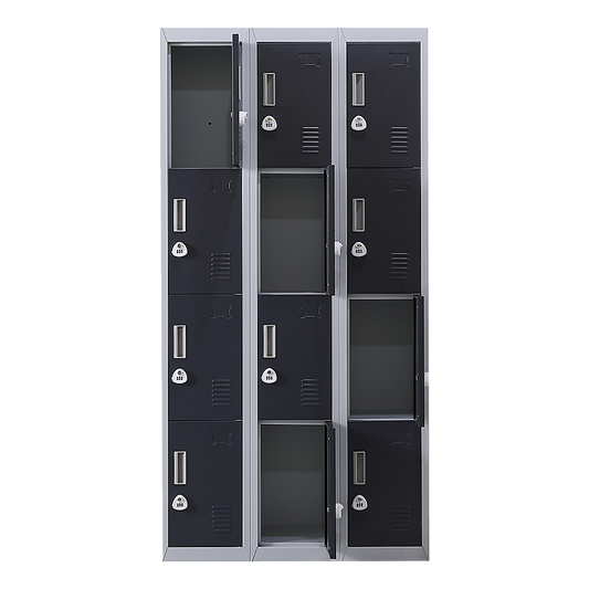 12-Door Locker for Office Gym Shed School Home Storage - 3-Digit Combination Lock