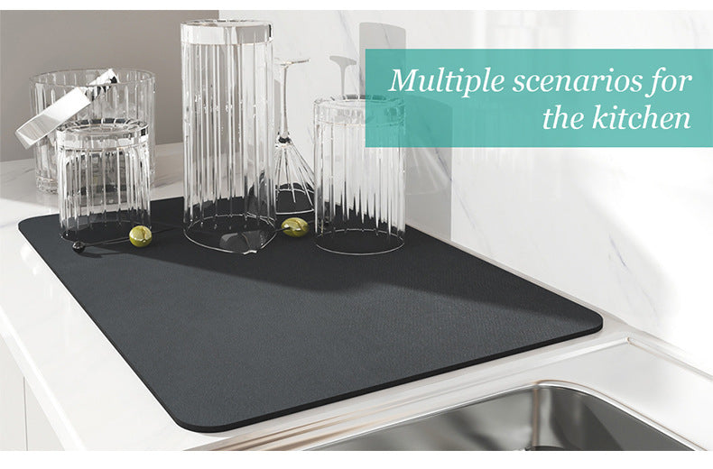 2 PCS Vegetable patterns Kitchen Drying Mat - Super Absorbent Dish & Cup Drainer Pad 30x40cm