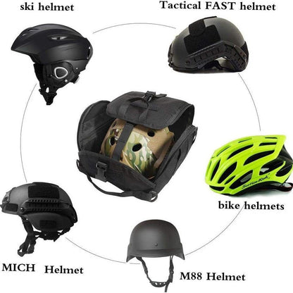 Green Tactical Helmet Bag & Utility Pouch - Padded MOLLE Gear Storage Carrier