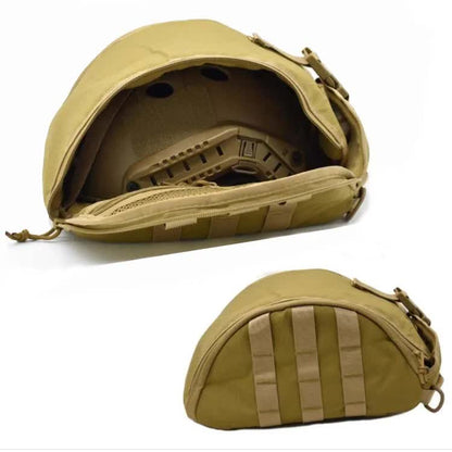 Green Tactical Helmet Bag & Utility Pouch - Padded MOLLE Gear Storage Carrier