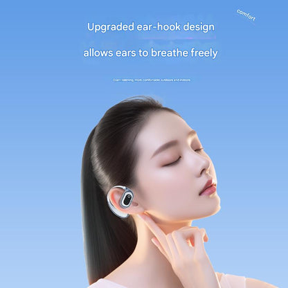 AI Smart Translation Earbuds - Open-Ear TWS Bluetooth Headphones with 144 Language Support & LED Display Case(Sky blue)