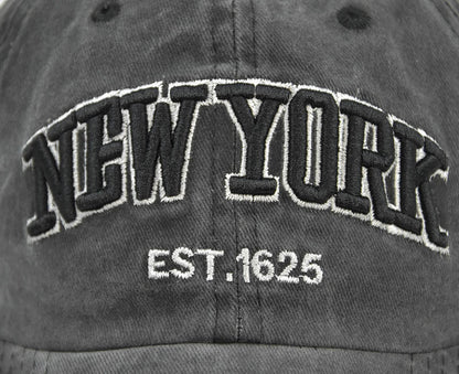 Vintage New York Est. 1625" Washed Cotton Baseball Cap - Adjustable & Unisex(Wine red)"