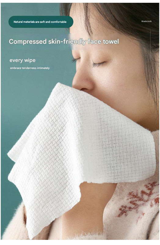 8 Packs (160 Total) Portable Cotton Compressed Towels - Soft, Absorbent Face Cleansing Cloths (Square Compression : 24x30cm)