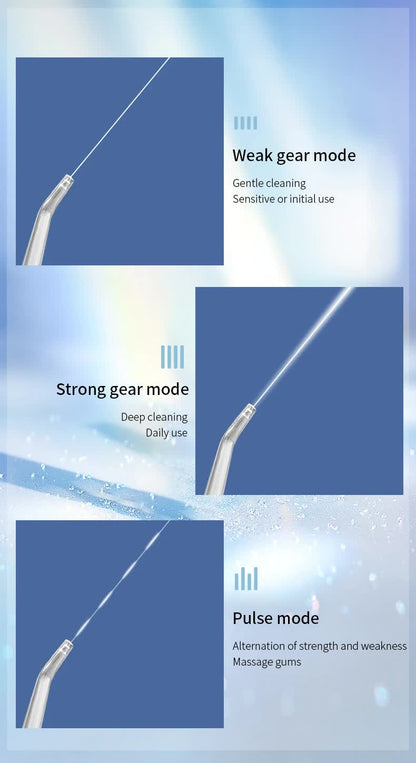 Green Smart Telescopic Portable Water Flosser - USB Rechargeable Oral Irrigator, IPX7 Waterproof, 3 Modes & 4 Nozzles