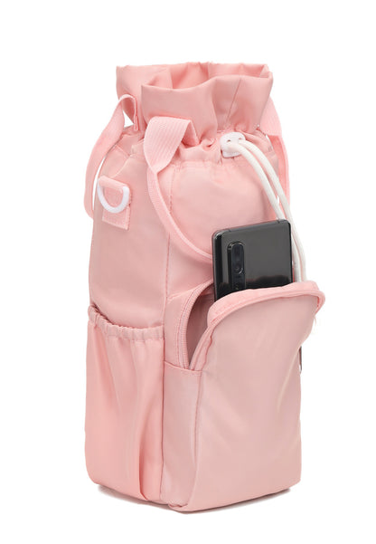 Black Insulated Tumbler Carrier Bag - Crossbody Water Bottle Holder with Pockets & Adjustable Strap for Large Cups (Note: cup not included)