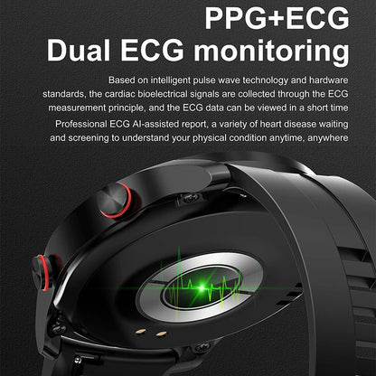 Silver Silicone Business Smartwatch with ECG and PPG Monitoring