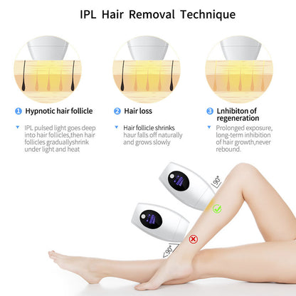 IPL Laser Hair Removal Device - 600,000 Flashes, 8 Intensity Levels, LCD Display & 2 Modes(white)