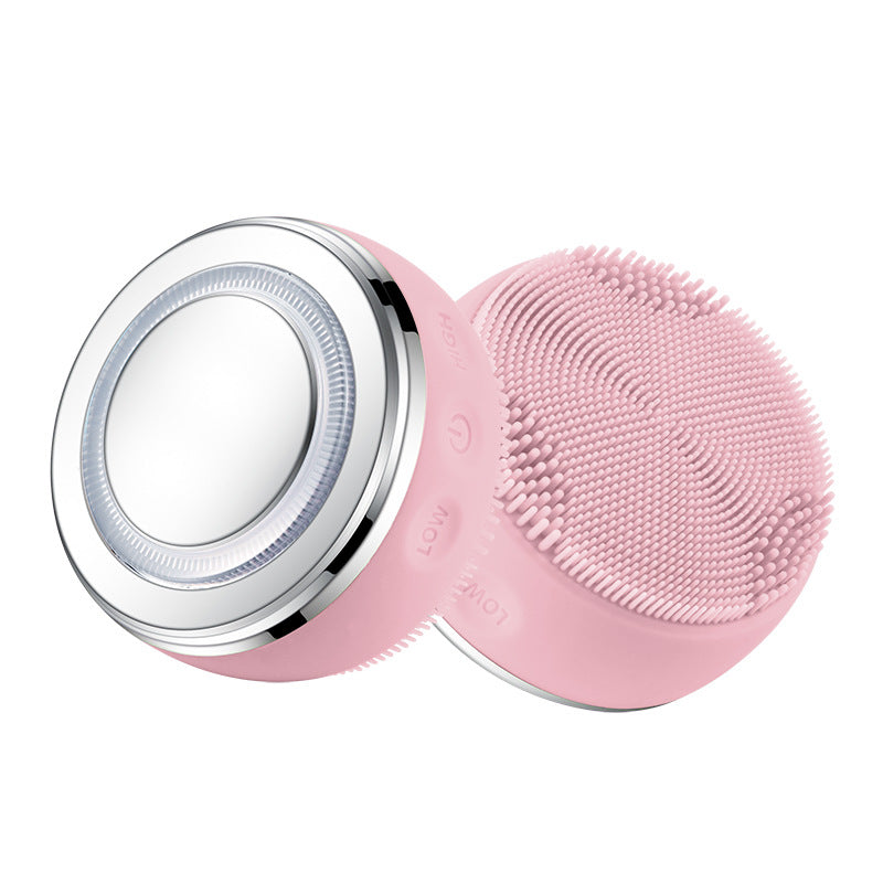 Multi-Spectrum LED Facial Cleansing & Massaging Device with Heat, Vibration & EMS(pink)