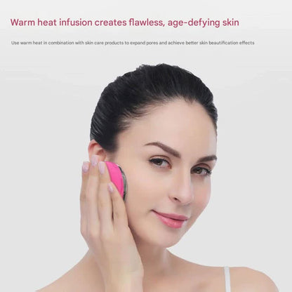 Multi-Spectrum LED Facial Cleansing & Massaging Device with Heat, Vibration & EMS(pink)