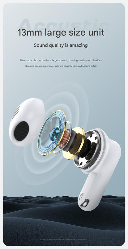 TWS Wireless Earbuds with Bluetooth 5.3 - 13mm Drivers, 21H Playtime, LED Charging Case(white)