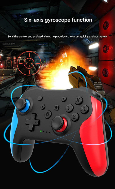 Wireless Bluetooth 4.0 Pro Gaming Controller - Multi-Platform Compatibility, 6-Axis Gyro, Turbo Function(Black and green and purple)
