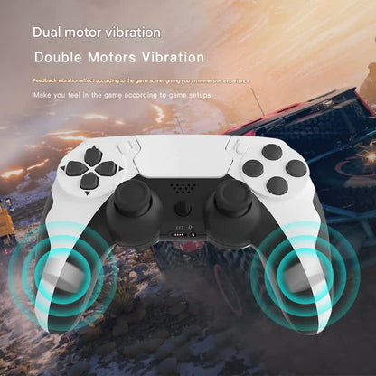 Wireless Gaming Controller - Bluetooth 4.0, Double Motor Vibration, Sensitive Touchpad & 8H Playtime(Wine red)