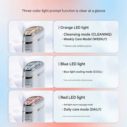 Multi-Function Facial Beauty Device - 6 Modes, 3 Intensity Levels, LED Therapy & Magnetic Charging(blue)