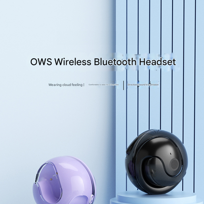 Black WG-05 New OWS Bone Conduction Bluetooth Earphones with AI Translation - Non-In-Ear Sports Design