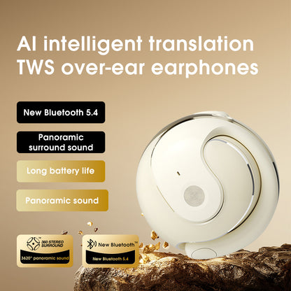 White WG-05 New OWS Bone Conduction Bluetooth Earphones with AI Translation - Non-In-Ear Sports Design
