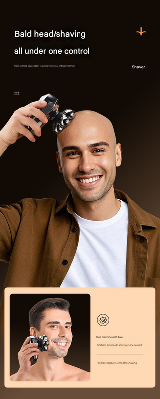 Professional Floating Head Electric Shaver for Men - 5-in-1 Cordless Grooming Kit with LED Display