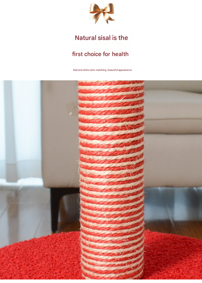 Festive Christmas Tree Cat Scratcher & Condo | 2-in-1 Sisal Post with Cozy Hideaway Bed