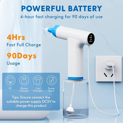 Rechargeable Electric Ear Wax Removal Kit - 3 Pressure Modes, LED Light & 90-Day Battery Life(blue)