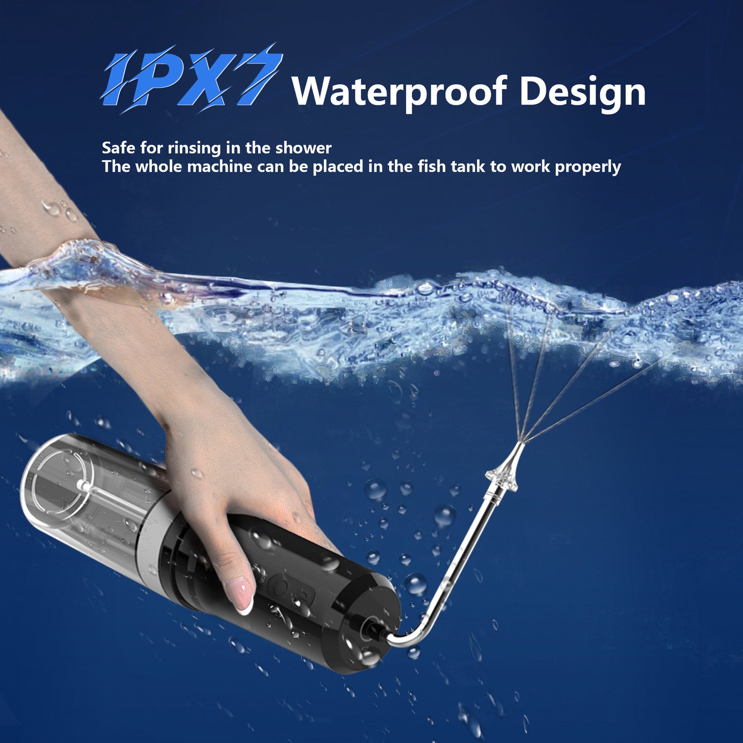 Rechargeable 2-in-1 Electric Ear & Nasal Cleaner Kit - IPX7 Waterproof, 4 Pressure Modes, Safe-Spray Nozzles(black)