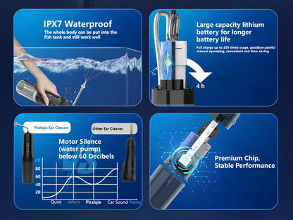 Rechargeable 2-in-1 Electric Ear & Nasal Cleaner Kit - IPX7 Waterproof, 4 Pressure Modes, Safe-Spray Nozzles(black)