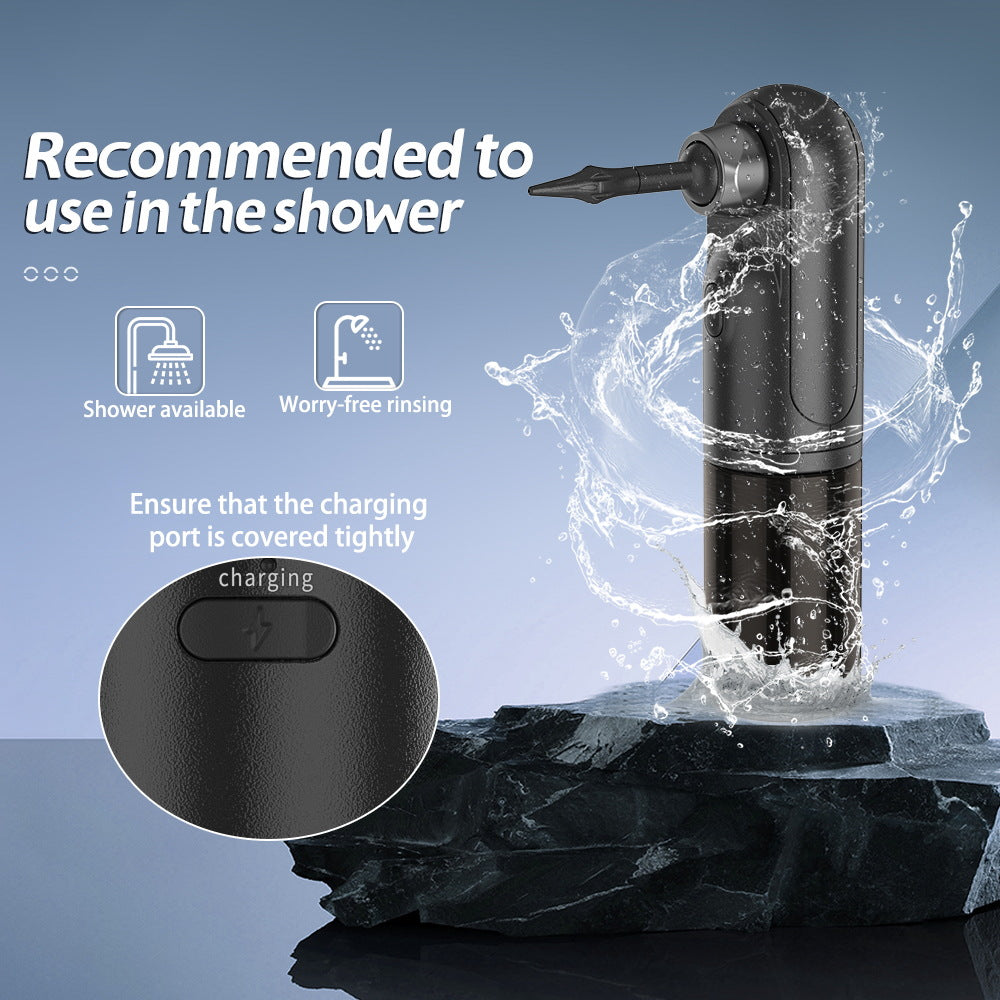 Rechargeable Electric Ear Cleaner & Washer Kit - Waterproof Ear Wax Removal System with 4 Modes & 12 Tips(black)