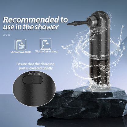 Rechargeable Electric Ear Cleaner & Washer Kit - Waterproof Ear Wax Removal System with 4 Modes & 12 Tips(black)