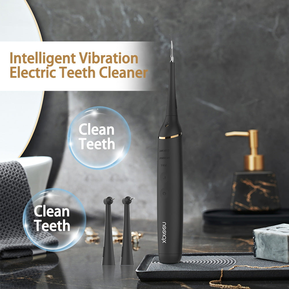 Professional Ultrasonic Teeth Cleaner - 3 Modes, IPX7 Waterproof Dental Scaler Kit with LED Light & 3 Heads(black)