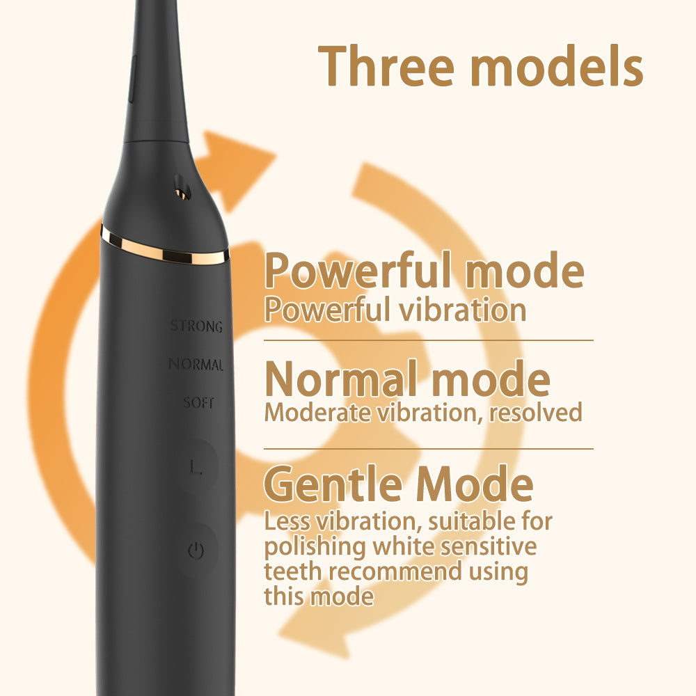 Professional Ultrasonic Teeth Cleaner - 3 Modes, IPX7 Waterproof Dental Scaler Kit with LED Light & 3 Heads(black)