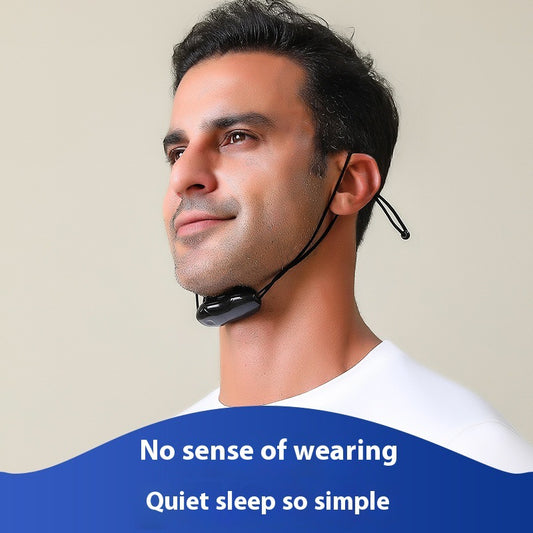 Smart Anti-Snoring Throat Massager - AI-Powered Vibration Sleep Aid, USB-C Rechargeable & Portable(black)