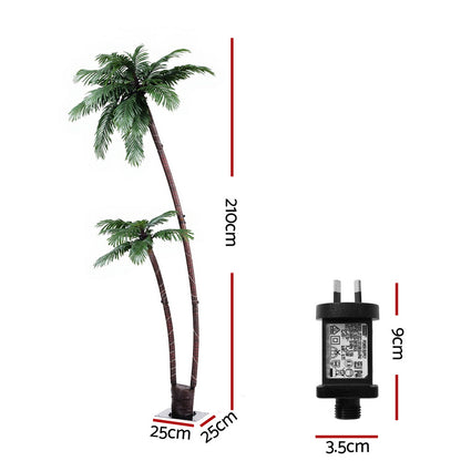 Jingle Jollys Christmas Tree 2.1m LED Lighted Xmas Palm Trees Party Decorations