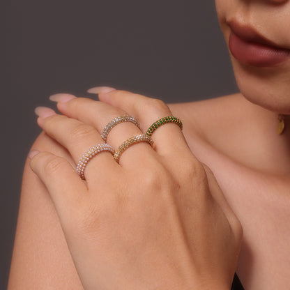 PVD Electroplated 18K Gold Inlaid  Pearl Ring Female