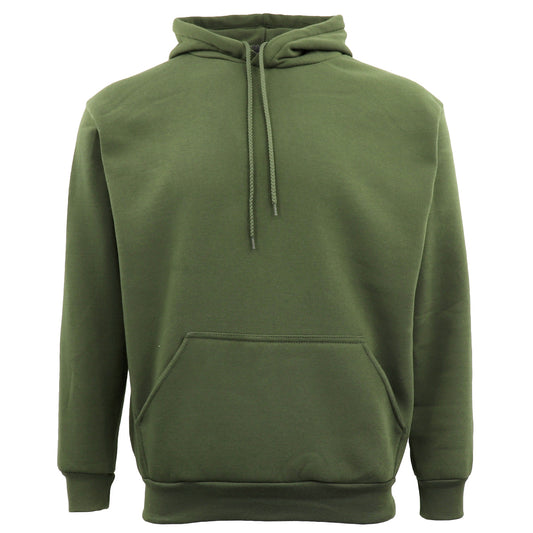 Adult Unisex Men's Basic Plain Hoodie Pullover Sweater Sweatshirt Jumper XS-8XL, Olive, S