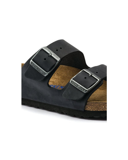 Oiled Leather 2-Strap Sandals with Soft Footbed - 36 EU