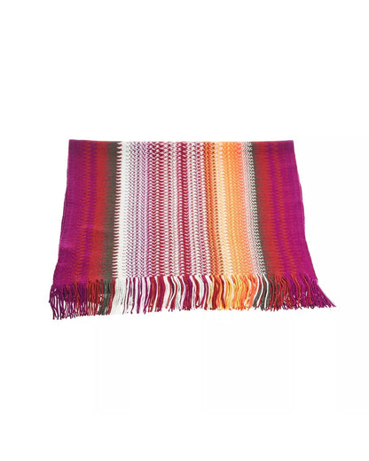 Geometric Pattern Fringed Scarf with Bright Colors One Size Men